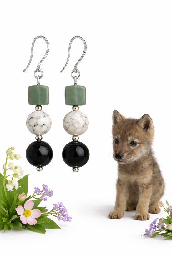 Dabīgo akmeņu auskari "Mežonīgā dvēsele"